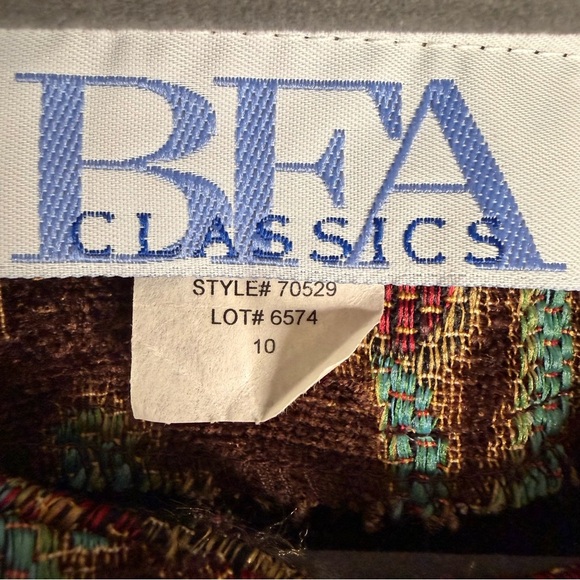 RFA Classics Tapestry Jacket Size 10 Floral Pattern Brocade Brown Teal Pink Coat - Picture 4 of 9